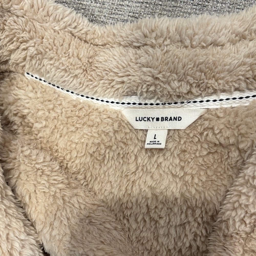 Lucky Brand Beige Fleece Vest - Picture 5 of 6
